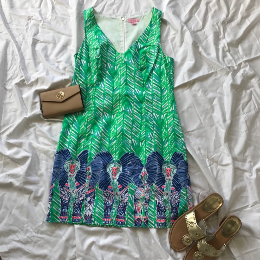 Lilly Pulitzer Green Elephant Shift